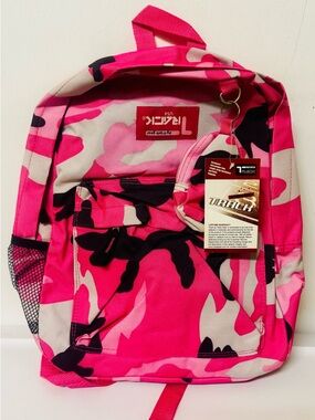 NWT Track Hot Pink Camouflage Backpack with Black and White Accents